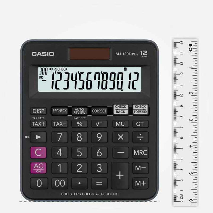 Casio Desktop Check Calculator 300 steps 12 digits Black CSO-MJ120DPLUS-BK