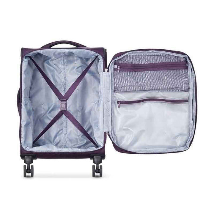 Delsey Trolley Optimax Lite 55 801 4 Double Wheels Exp Cabin Purple 494488