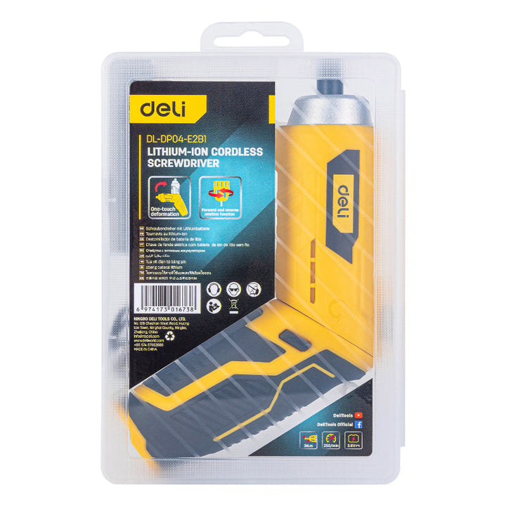 Deli Cordless Screwdriver 3.6V DE-EDL-DP04-E2B1 - Salman Stores