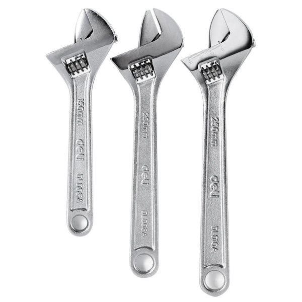 Deli Adjustable Wrench 3pcs set DE-EDL006A-3 - Salman Stores
