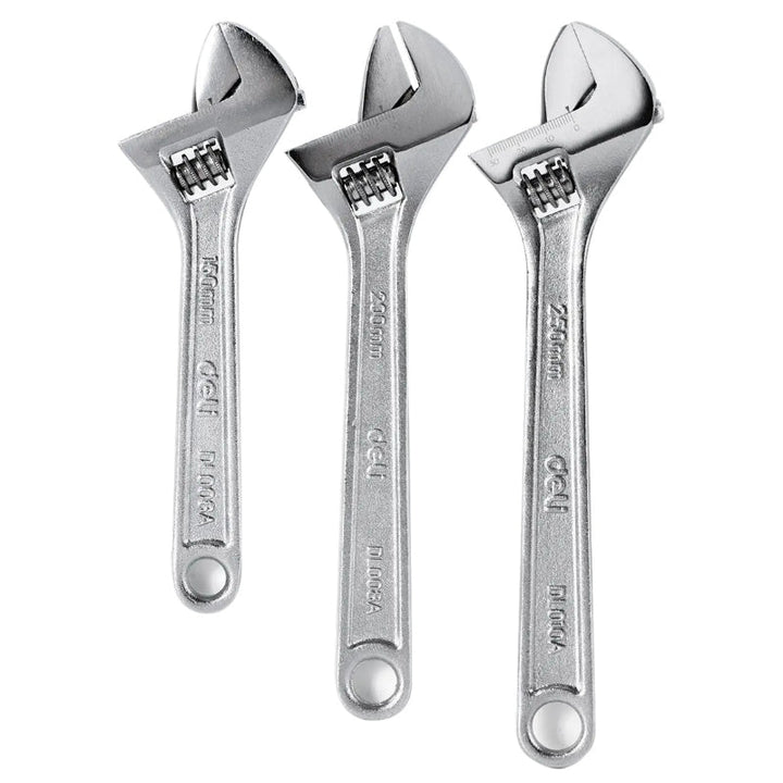 Deli Adjustable Wrench 3pcs set DE-EDL006A-3 - Salman Stores