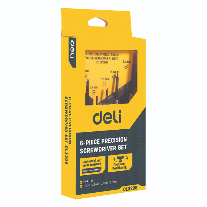 Deli Precision Screwdriver 6pcs Set DE-EDL3206 - Salman Stores