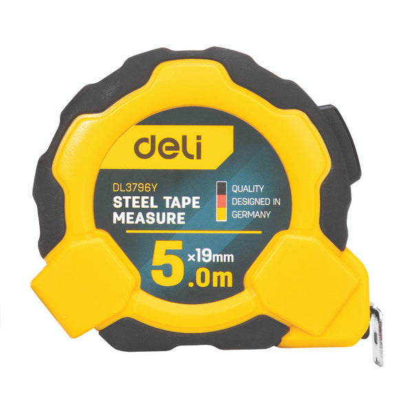Deli Measuring Tape, Self-locking 5mx19mm DE-EDL3796Y - Salman Stores