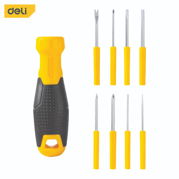 Deli Screwdriver Interchangeable 9pcs Set DE-EDL636009 - Salman Stores