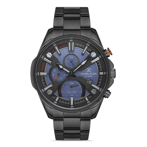 Daniel Klein Men Black Stainless Steel Analog Blue Dial Watch DK1133875 - Salman Stores