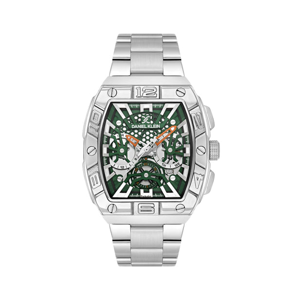 Daniel Klein Men Silver Stainless Steel Analog Green Dial Watch DK1137563 - Salman Stores