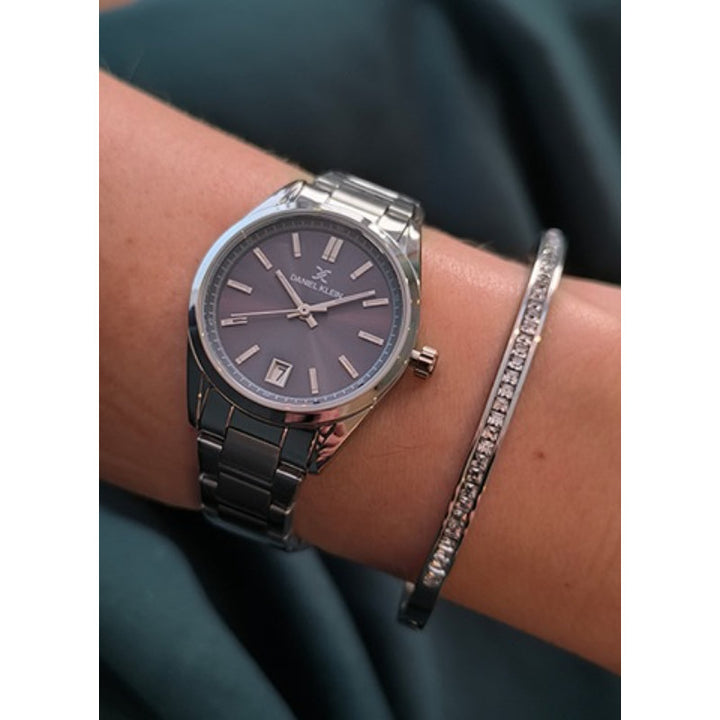 Daniel Klein Women Silver Stainless Steel Analog Grey Dial Watch DK1137695 - Salman Stores
