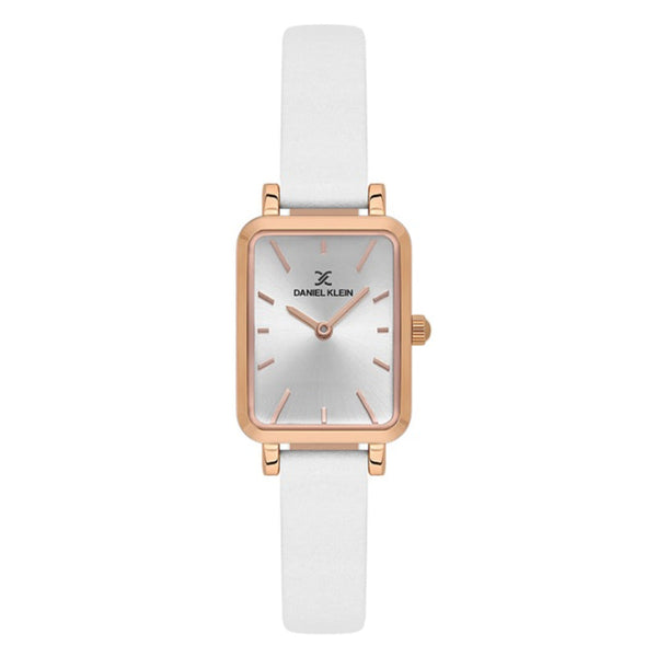 Daniel Klein Women White Leather Analog Grey Dial Watch DK1137765 - Salman Stores