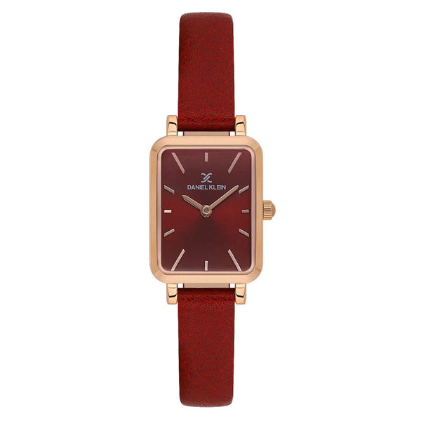 Daniel Klein Women Red Leather Analog Red Dial Watch DK1137766 - Salman Stores