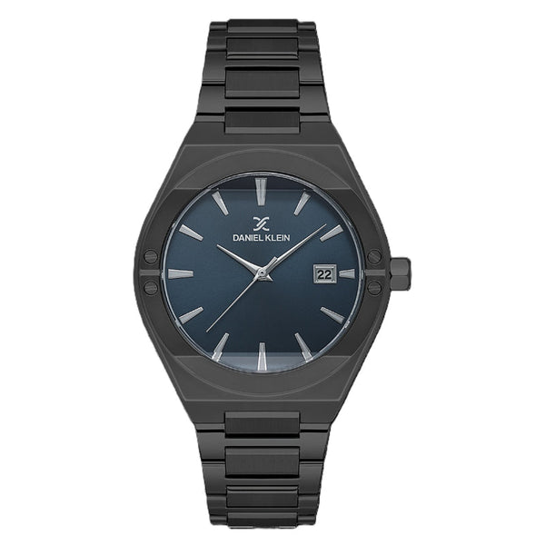 Daniel Klein Men Black Stainless Steel Analog Blue Dial Watch DK1138105 - Salman Stores