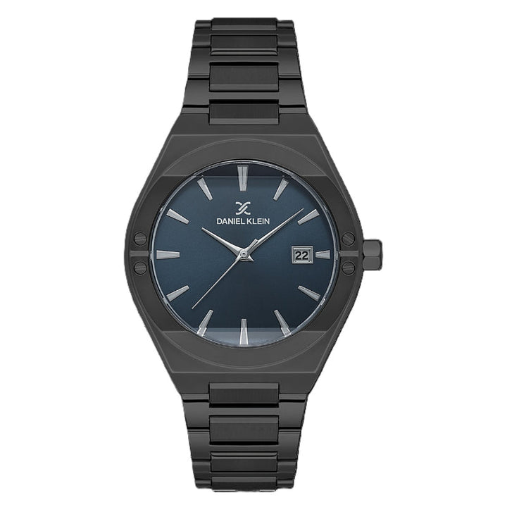 Daniel Klein Men Black Stainless Steel Analog Blue Dial Watch DK1138105 - Salman Stores