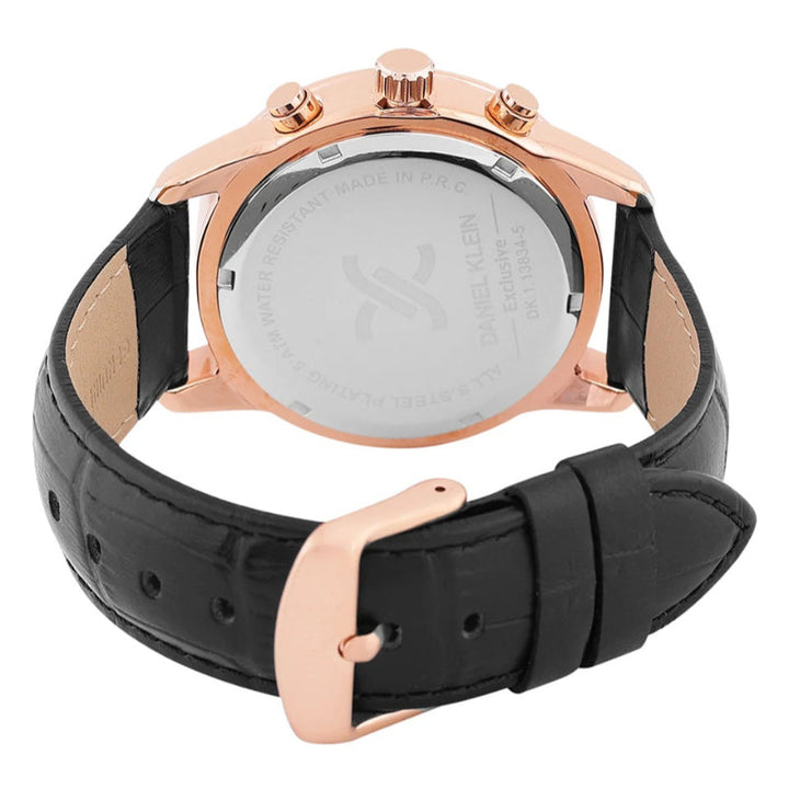 Daniel Klein Men Black Leather Analog Black Dial Watch DK1138345 - Salman Stores