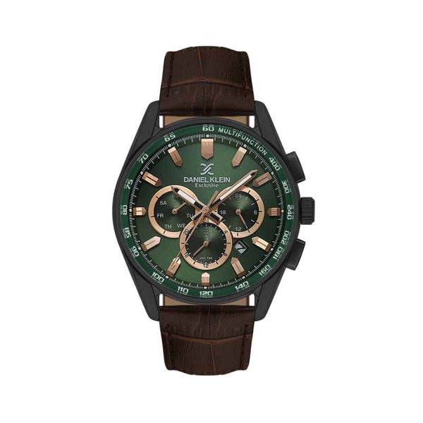 Daniel Klein Men Genuine Leather Dark Brown Watch DK1140025