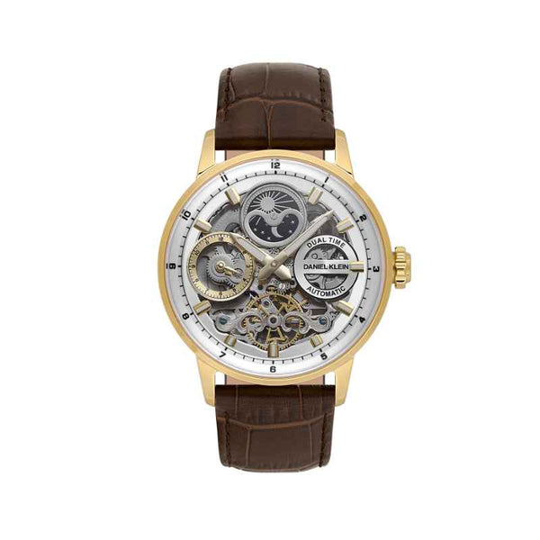 Daniel Klein Men Genuine Leather Dark Brown Watch DK1140135