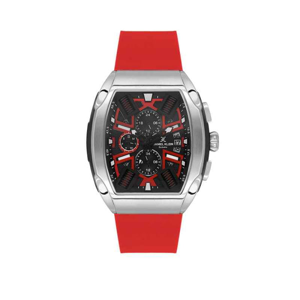 Daniel Klein Men Silicone Dark Red Watch DK1140285