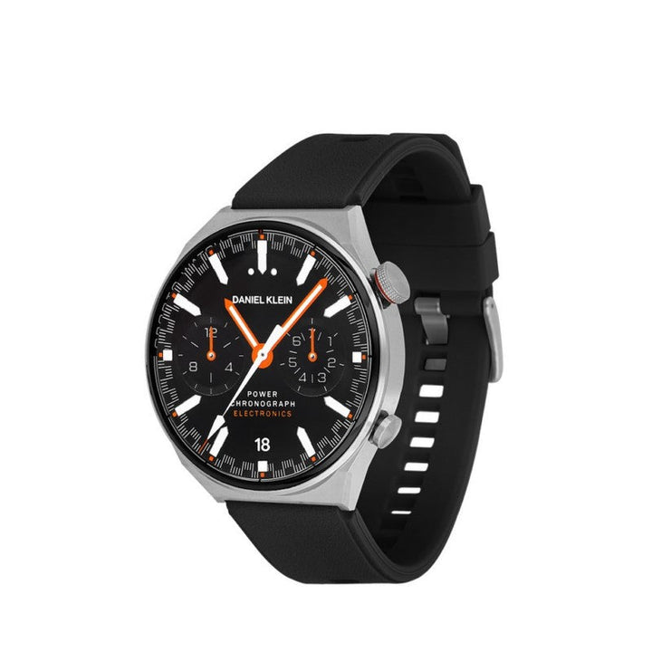 Daniel Klein Men Black & Grey Silicone & Stainless Steel Digital Smart Watch - Salman Stores