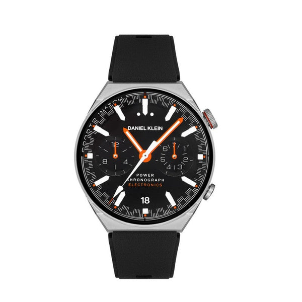Daniel Klein Men Black & Grey Silicone & Stainless Steel Digital Smart Watch - Salman Stores