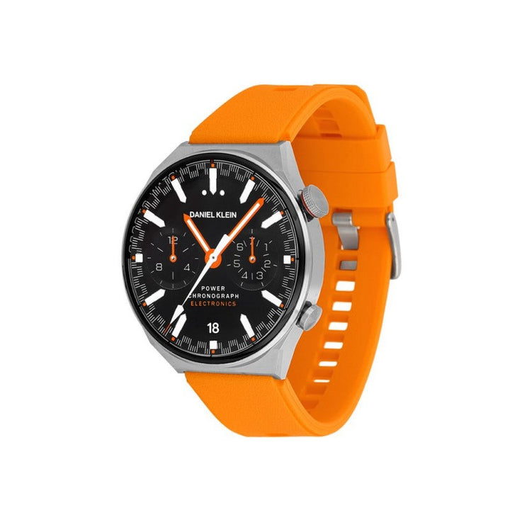Daniel Klein Men Orange & Grey Silicone & Stainless Steel Digital Smart Watch - Salman Stores