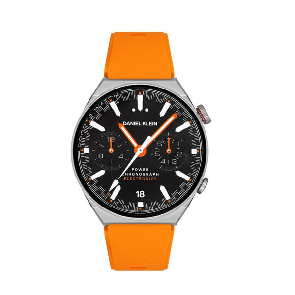 Daniel Klein Men Orange & Grey Silicone & Stainless Steel Digital Smart Watch - Salman Stores