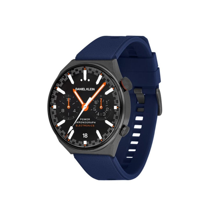 Daniel Klein Men Blue & Black Silicone & Stainless Steel Digital Smart Watch - Salman Stores