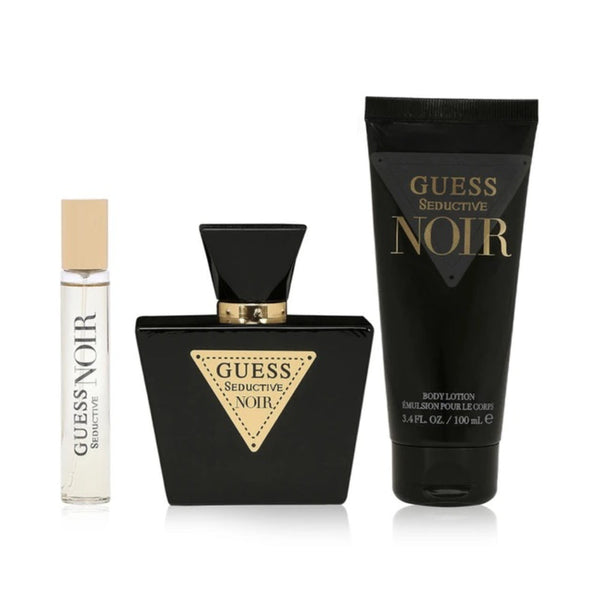 Guess Seductive Noir for Women EDT 75 ml/ Body Lotion 200 ml/ Travel Spray 15 ml 3pcs Set - Salman Stores