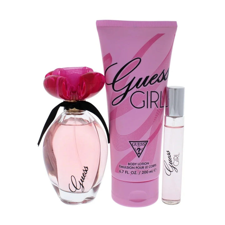 Guess Girl for Women EDT 100 ml/ Body Lotion 200 ml/ Travel Spray 15 ml 3pcs Set DP329936 - Salman Stores