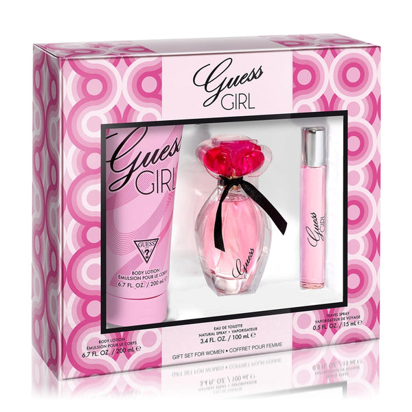 Guess Girl for Women EDT 100 ml/ Body Lotion 200 ml/ Travel Spray 15 ml 3pcs Set DP329936 - Salman Stores