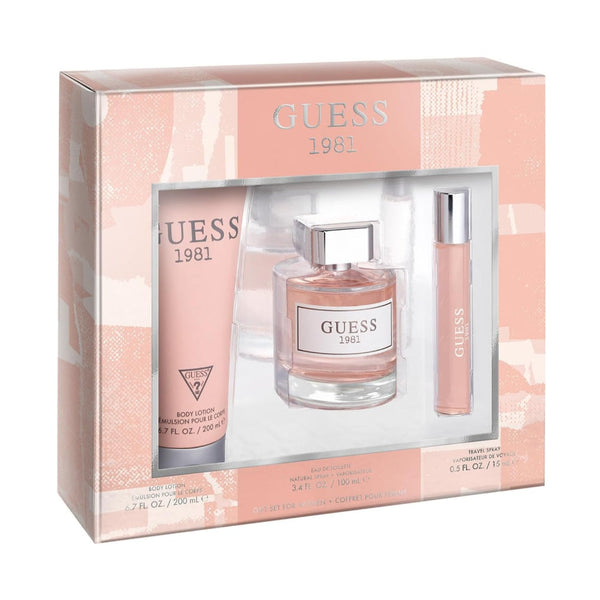 Guess 1981 for Women EDT 100 ml/ Body Lotion 200 ml/ Travel Spray 15 ml 3pcs Set DP330000 - Salman Stores