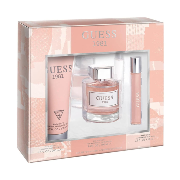 Guess 1981 for Women EDT 100 ml/ Body Lotion 200 ml/ Travel Spray 15 ml 3pcs Set DP330000 - Salman Stores