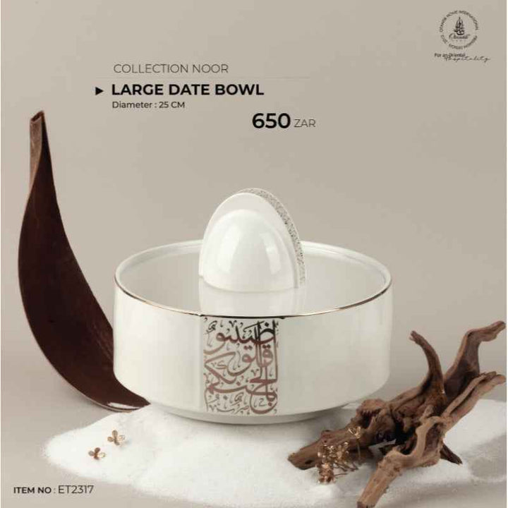 Otantik Large Date Bowl from Nour White 250 mm ET2317