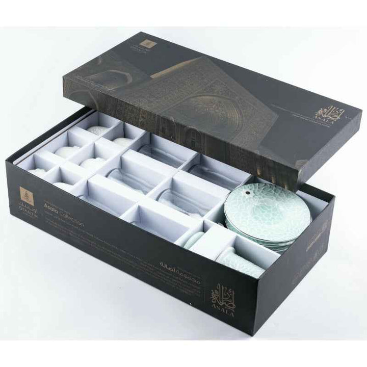 Otantik Tea And Arabic Coffee Set 19 pcs from Asalah Teal 150 cc ET2548