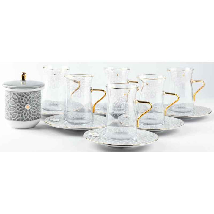 Otantik Tea Glass Set 13 pcs from Asalah Grey 150 cc ET2553