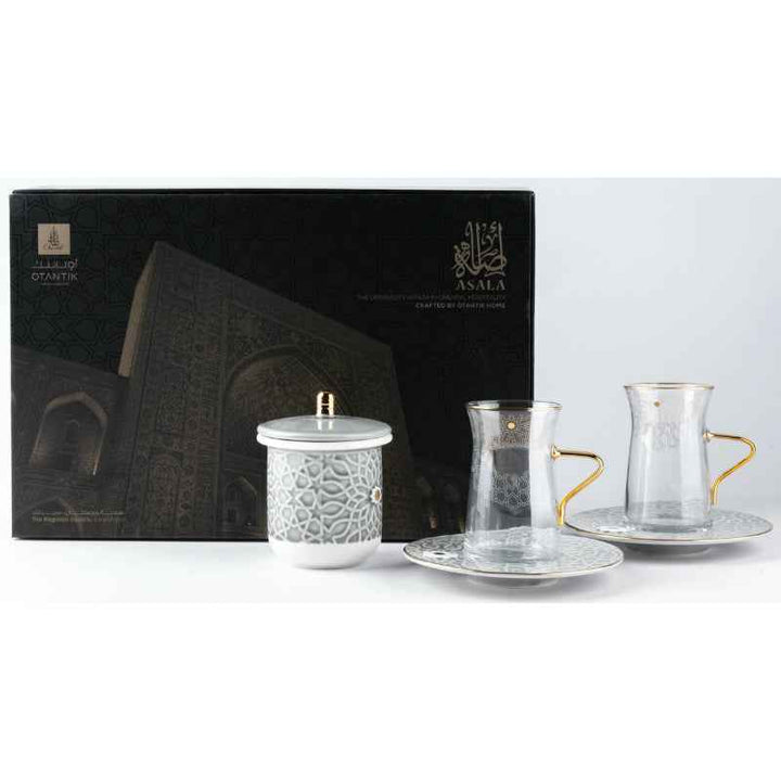 Otantik Tea Glass Set 13 pcs from Asalah Grey 150 cc ET2553