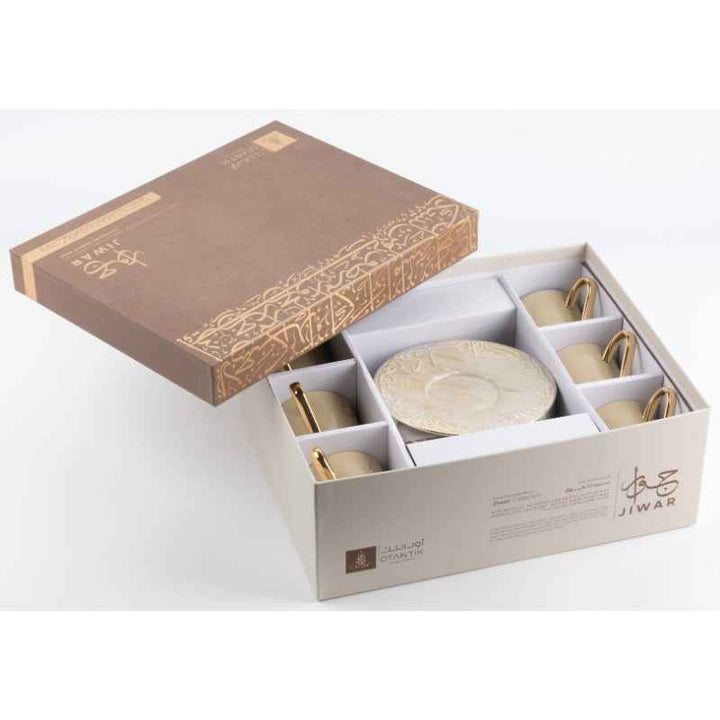 Otantik Tea Set 12 pcs from Jiwar Porcelain Ivory 200 cc ET2653