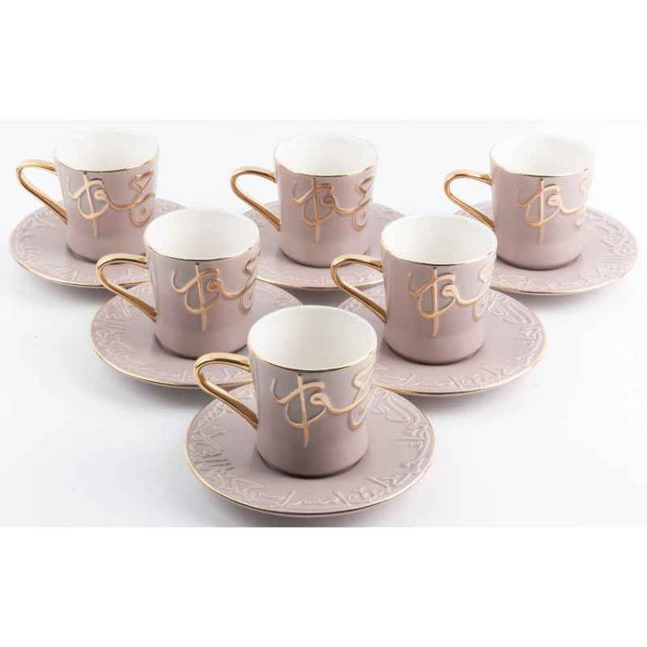 Otantik Tea Set 12 pcs from Jiwar Porcelain Purple 200 cc ET2656