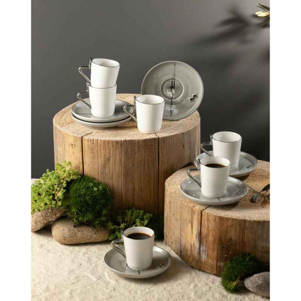 Otantik Turkish Coffee Set 12 pcs from Liqaa Grey 80 cc ET2786