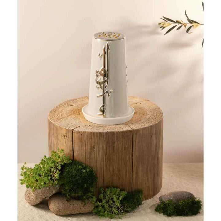 Otantik Medium Electronic Candle from Liqaa Beige 13.5 x 20 cm ET2823