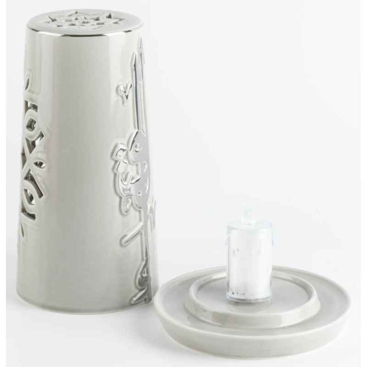 Otantik Large Electronic Candle from Liqaa Grey 15.7 x 23.1 cm ET2831