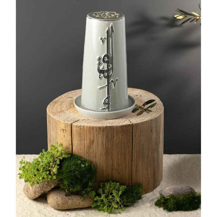 Otantik Large Electronic Candle from Liqaa Grey 15.7 x 23.1 cm ET2831