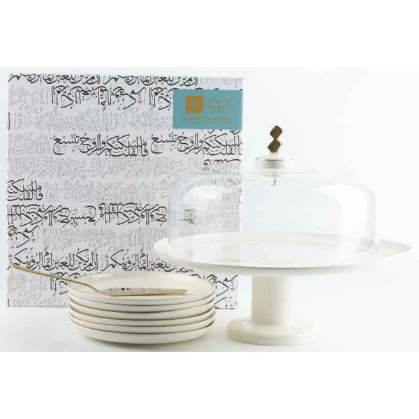 Otantik Cake Set 9 pcs From Liqaa White 7.5, 10 Inch ET2839