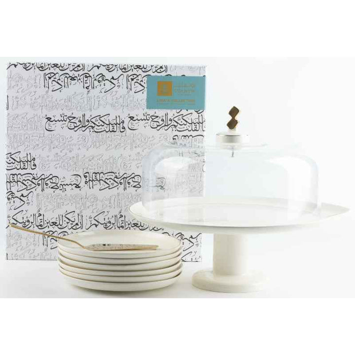 Otantik Cake Set 9 pcs From Liqaa White 7.5, 10 Inch ET2839
