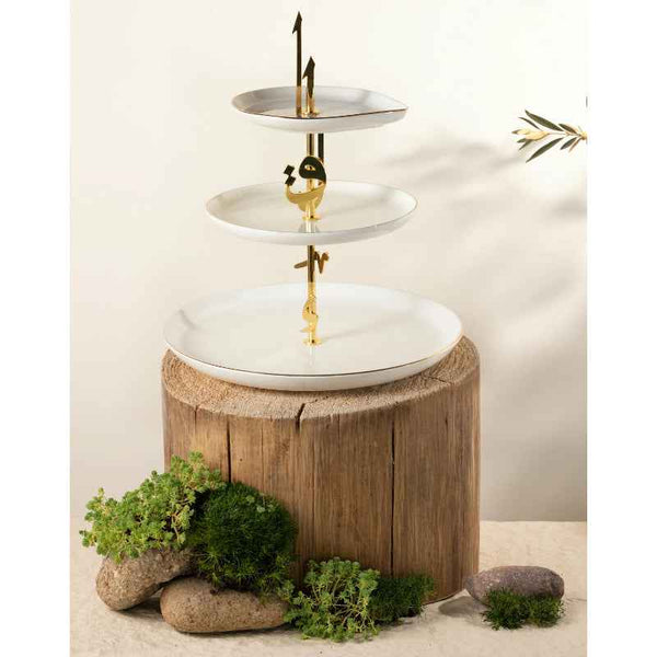 Otantik 3 Layer Stand from Liqaa White 27x18.7 cm ET2874