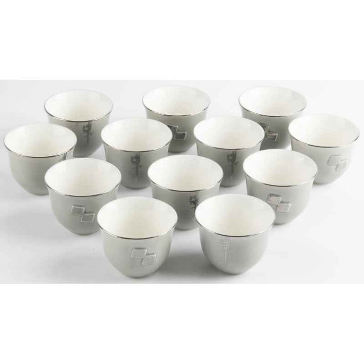 Otantik Arabic Coffee Cups 12 pcs from Liqaa Grey 50 cc ET2928