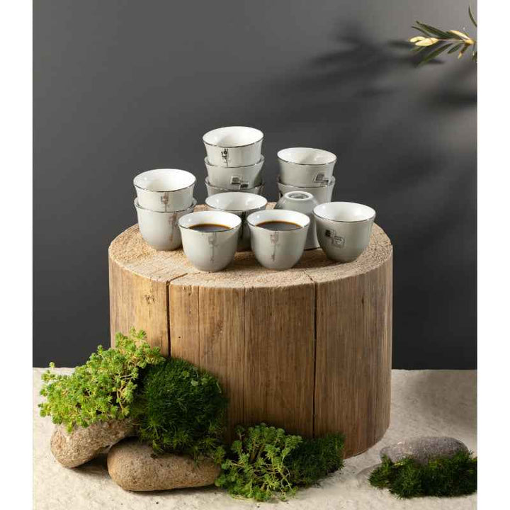 Otantik Arabic Coffee Cups 12 pcs from Liqaa Grey 50 cc ET2928