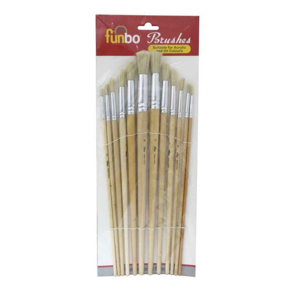 Funbo Brush Oil Color Round Bristles 1-12 FO-BR-582-RND