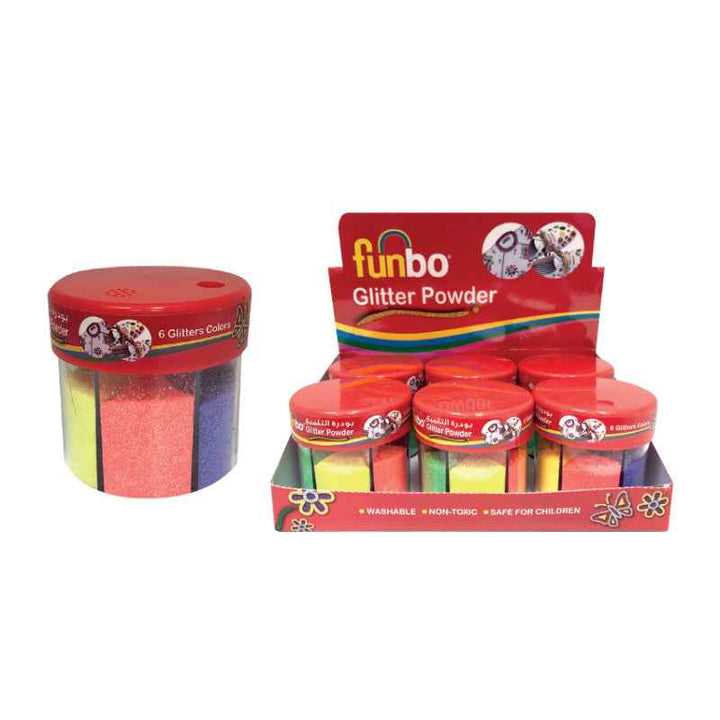 Funbo Glitter Powder 50gm, 6 Neon Colors FO-GP-5002