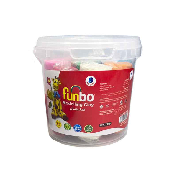 Funbo Modelling Clay 700g 8 Colors in Bucket FO-MC-700-8