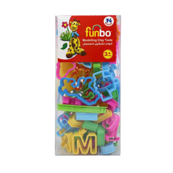 Funbo 74 Modelling Clay Mould with 1 Roller and 3 Tools in PVC pack FO-MC-MOULDS-74+1R