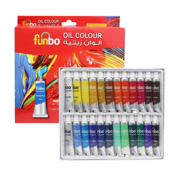 Funbo Oil Paint Set 24 Colors X 12ml Tubes FO-OIL-2412