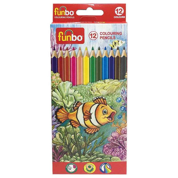 Funbo Color Pencil Set of 12 Colors and Crayon Set of 24 Colors FOP-PACK-001